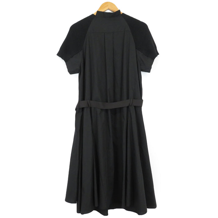Sacai 
sacai ロゴ ベルト コットン ニット 
ショートスリーブ ドッキング ワンピース