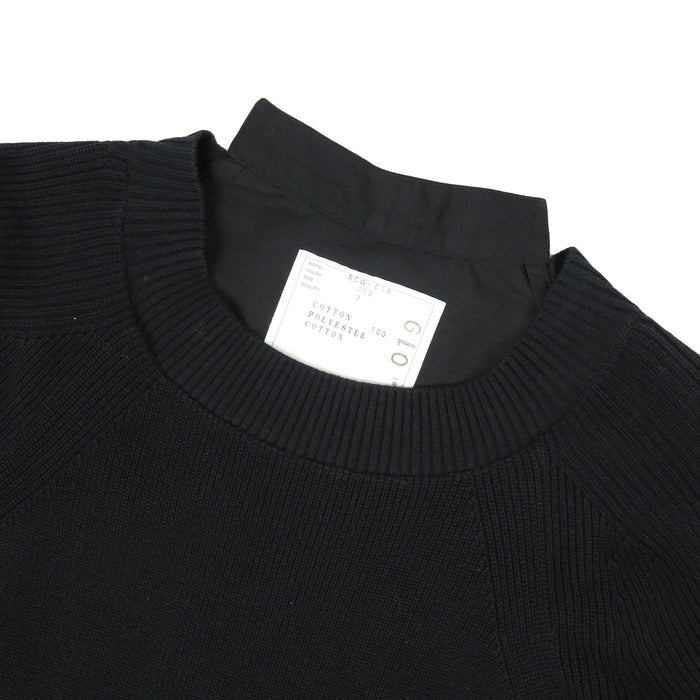 Sacai 
sacai ロゴ ベルト コットン ニット 
ショートスリーブ ドッキング ワンピース