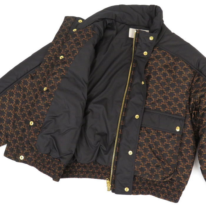 CELINE 
総柄 ナイロン 
トリオンフ モノグラム 中綿 ブルゾン