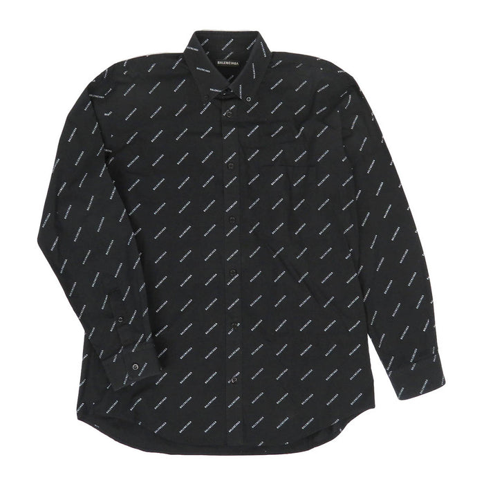 BALENCIAGA 
総柄 
オールオーバーロゴ コットン シャツ
