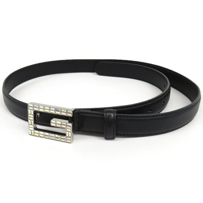 GUCCI 
ロゴ シルバーカラー金具 
Gバックル ラインストーン ベルト