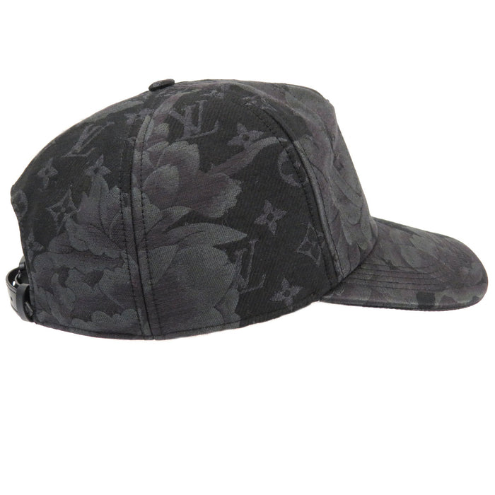 LOUIS VUITTON 
LV all-over pattern wool silk 
casquette monogram flower
