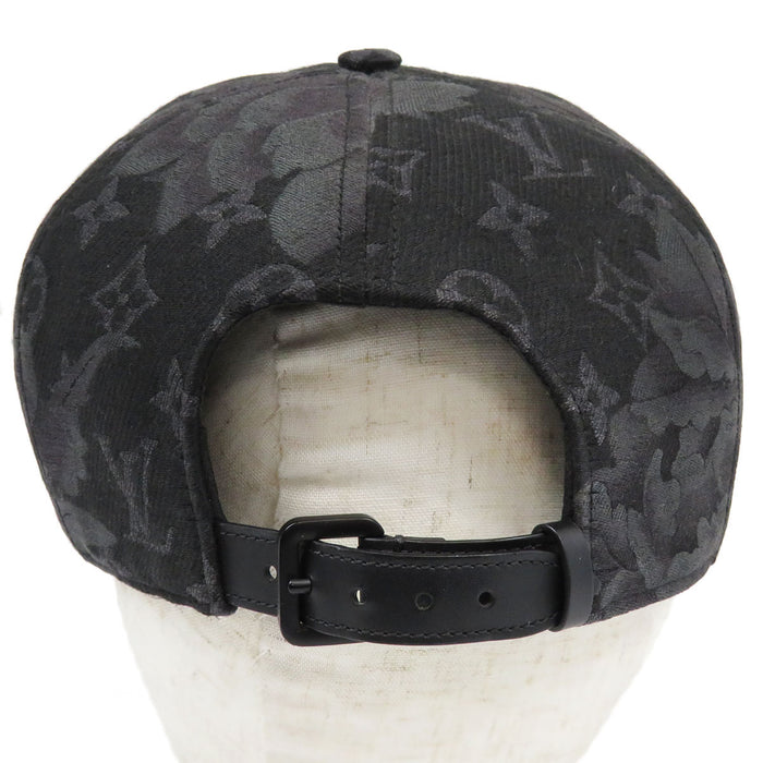 LOUIS VUITTON 
LV all-over pattern wool silk 
casquette monogram flower