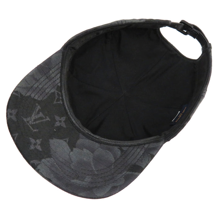 LOUIS VUITTON 
LV all-over pattern wool silk 
casquette monogram flower