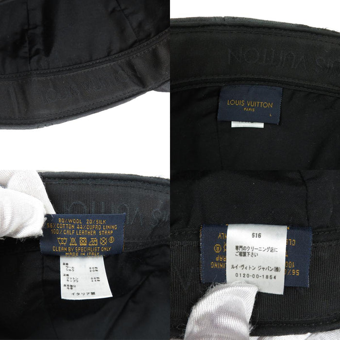 LOUIS VUITTON 
LV all-over pattern wool silk 
casquette monogram flower