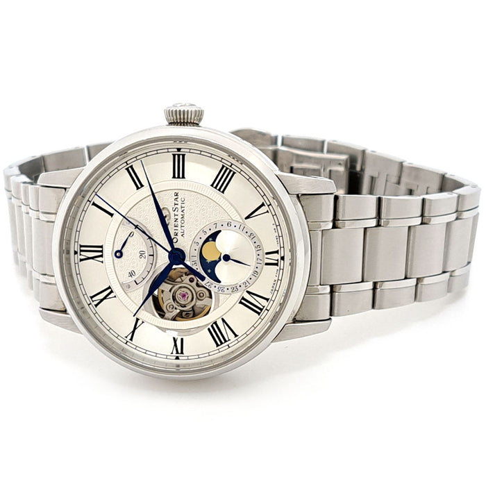 ORIENT
Orient Star Phase de Lune Mécanique
Avec boîte et garantie