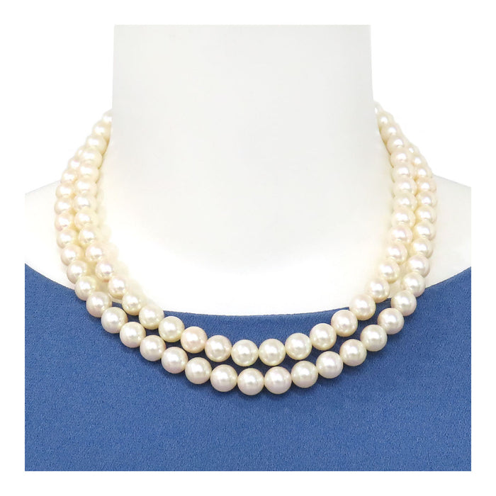 MIKIMOTO 
アコヤ パール 2連 ネックレス