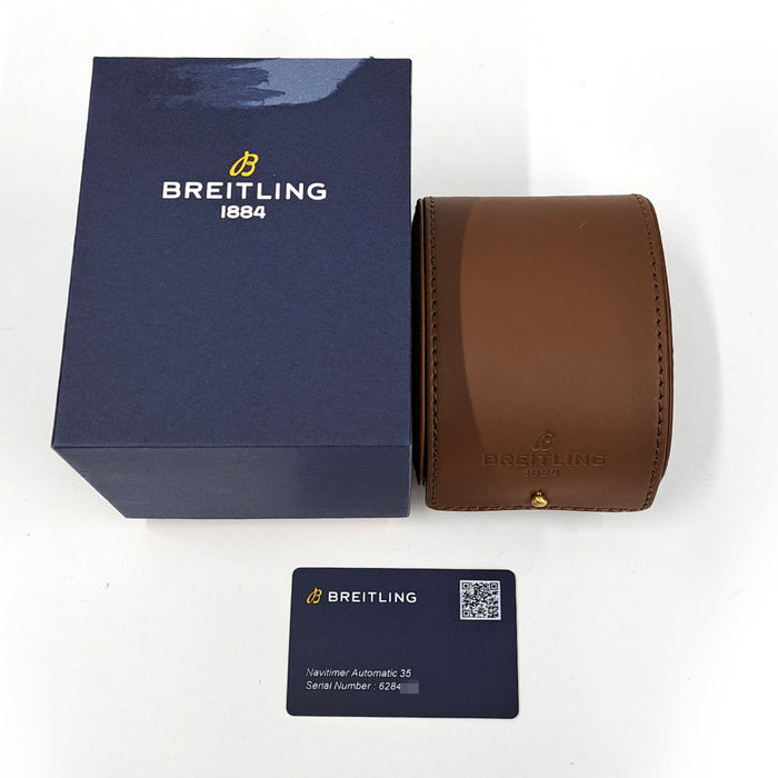 BREITLING 
Navitimer Automatic 35 Shell Dial 
With Box and Warranty Card