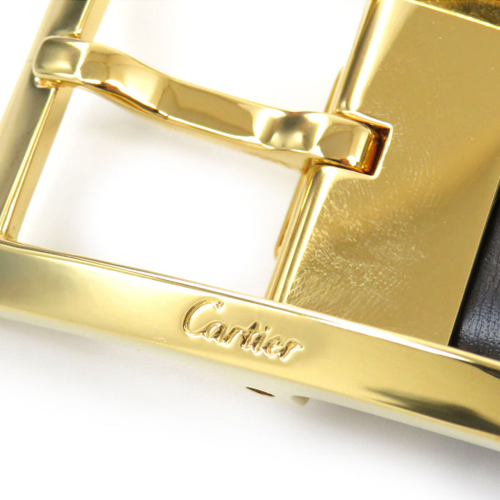 CARTIER 
ゴールドカラー金具 レザー 
タンク リバーシブル ベルト