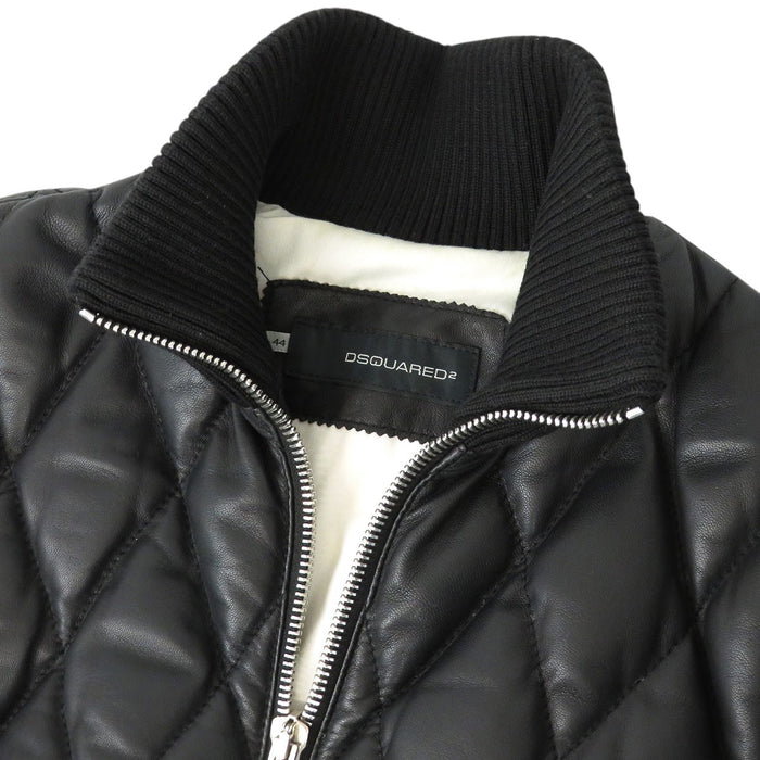 DSQUARED2 
ロゴ 
レザー ダウンジャケット