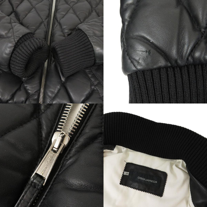 DSQUARED2 
ロゴ 
レザー ダウンジャケット