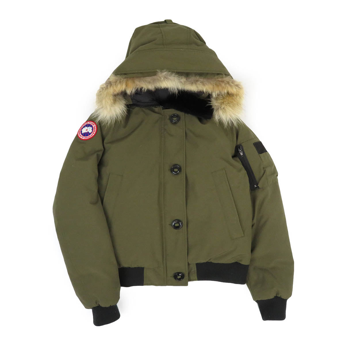 CANADA GOOSE ワッペン フード コヨーテ ファー ダウンジャケット– TS 