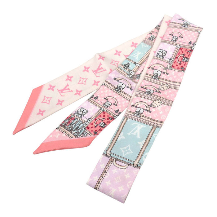 LOUIS VUITTON 
Écharpe en soie bandeau BB Let’s Go avec logo LV 
Monogramme