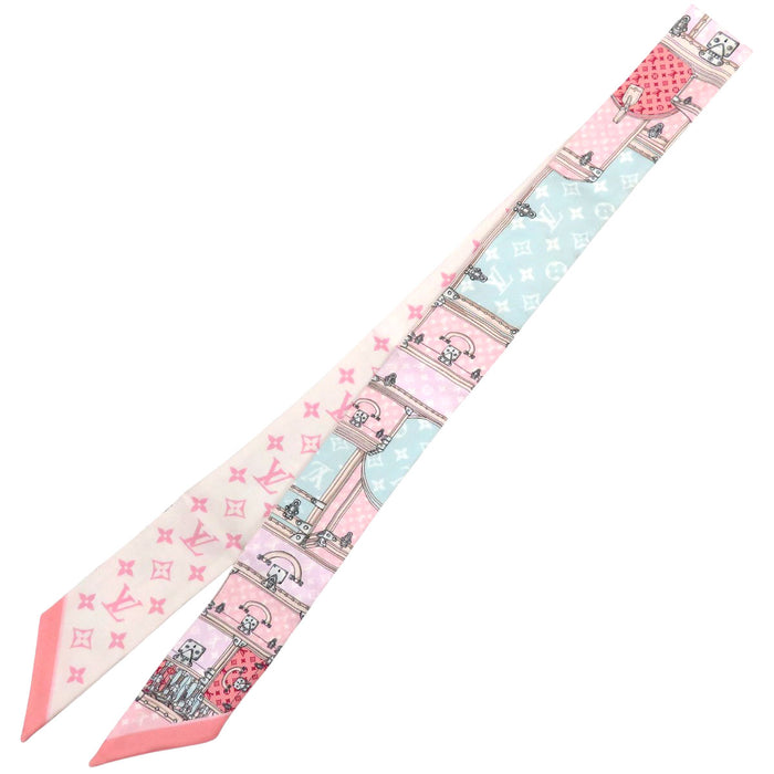 LOUIS VUITTON 
Écharpe en soie bandeau BB Let’s Go avec logo LV 
Monogramme