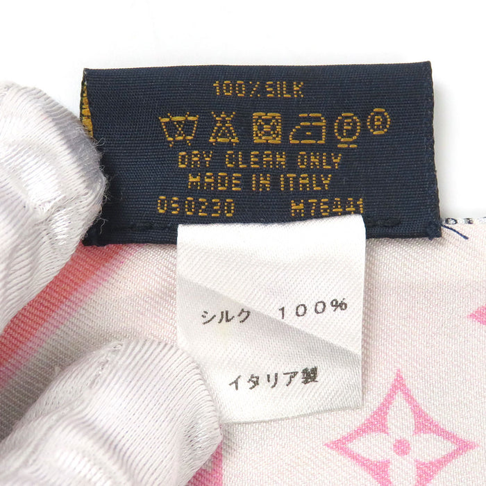 LOUIS VUITTON 
Écharpe en soie bandeau BB Let’s Go avec logo LV 
Monogramme