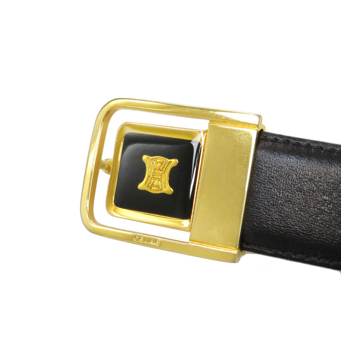 CELINE 
ロゴ レザー ゴールドカラー金具 
トリオンフ バックル ベルト