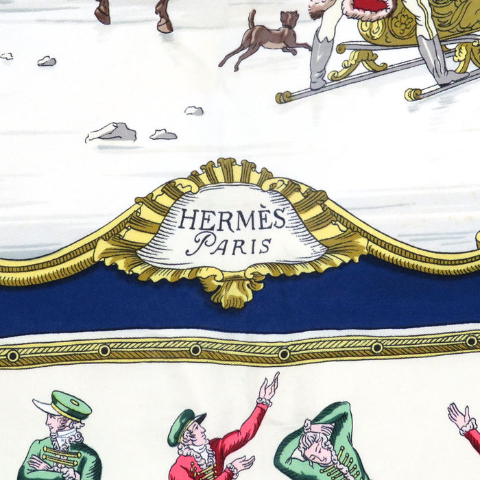 HERMES 
スカーフ 大判 シルク 
カレ 90 LES PLAISIRS DU FROID 氷上の喜び