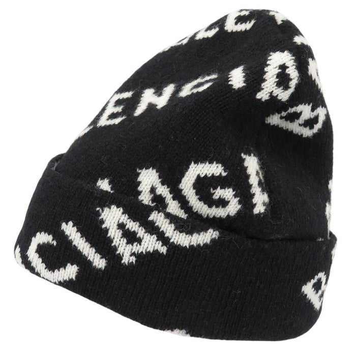 BALENCIAGA 
Laine à motif intégral 
Bonnet en tricot avec logo intégral