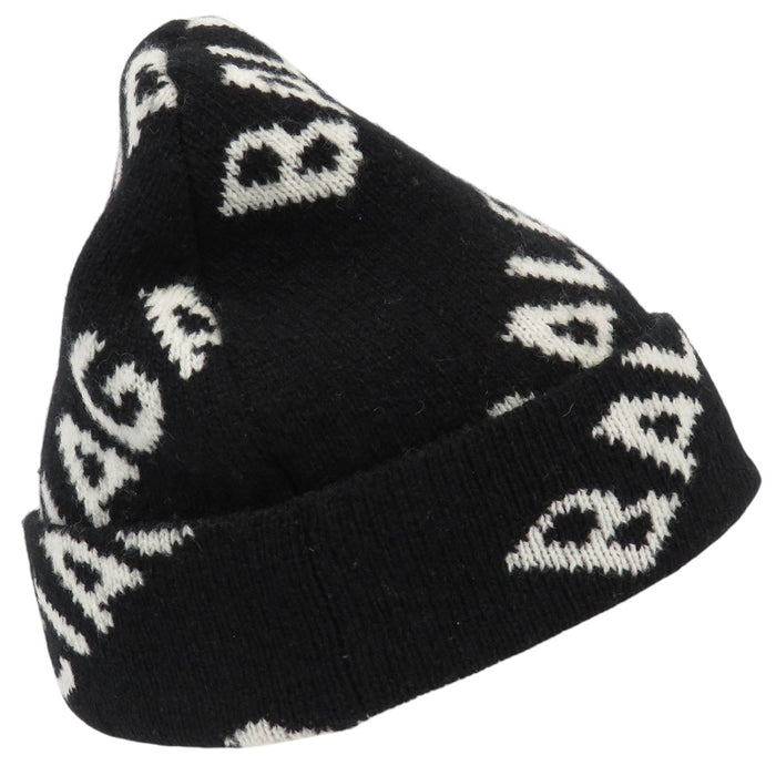BALENCIAGA 
Laine à motif intégral 
Bonnet en tricot avec logo intégral