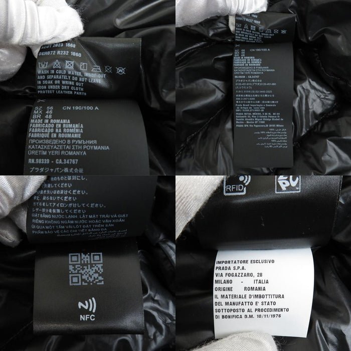 PRADA 
フード ジップアップ 
トライアングルロゴ ダウンジャケット