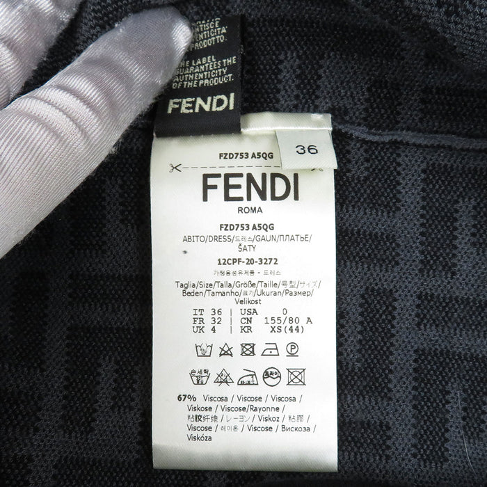 FENDI 
FF 
ズッカ柄 ニット 半袖 ワンピース