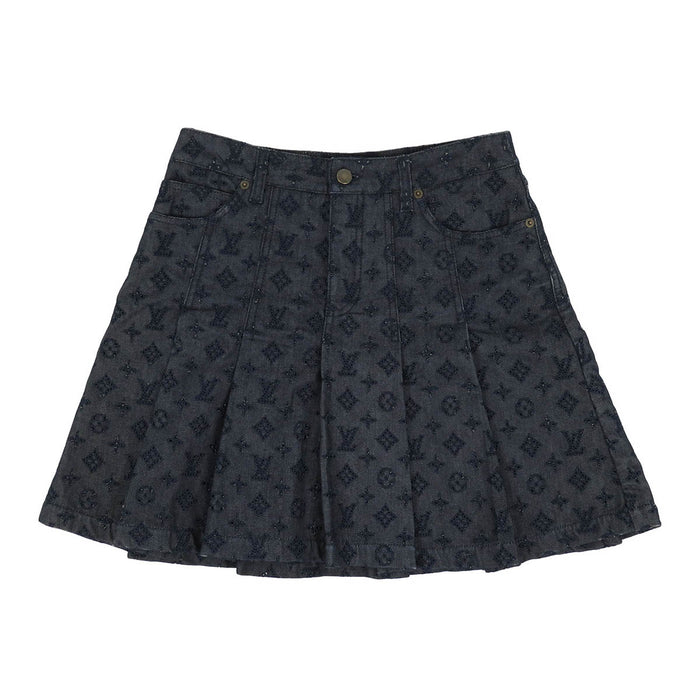 路易威登  
LV 標誌 全圖案 棉質  
Monogram 牛仔布 百褶裙