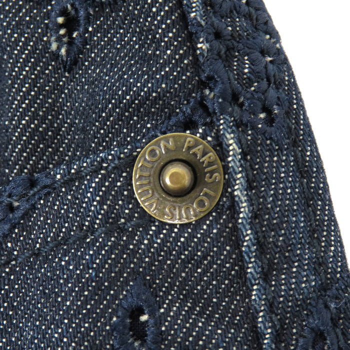 路易威登  
LV 標誌 全圖案 棉質  
Monogram 牛仔布 百褶裙