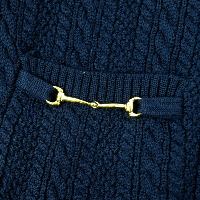 CELINE  
纜線針織 金色金屬配件  
復古 羊毛 開襟衫