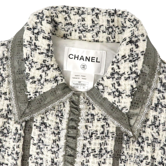 CHANEL 
COCO CC ココボタン レース 09P 
ココマーク シルク ツイード ジャケット