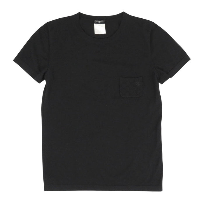 CHANEL 
05A COCO CC カシミヤ シルク 
ココマーク マトラッセ ポケット ショートスリーブ ニット