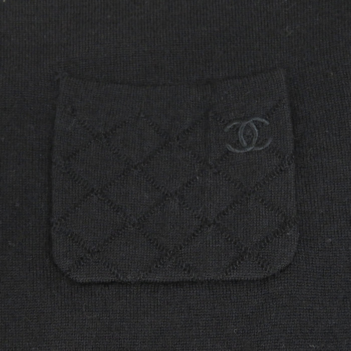 CHANEL 
05A COCO CC カシミヤ シルク 
ココマーク マトラッセ ポケット ショートスリーブ ニット