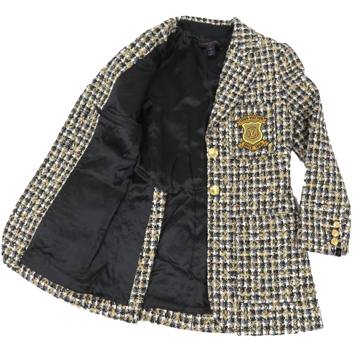 路易威登  
LV圓形徽章標誌  
經典花紋斜紋軟呢夾克