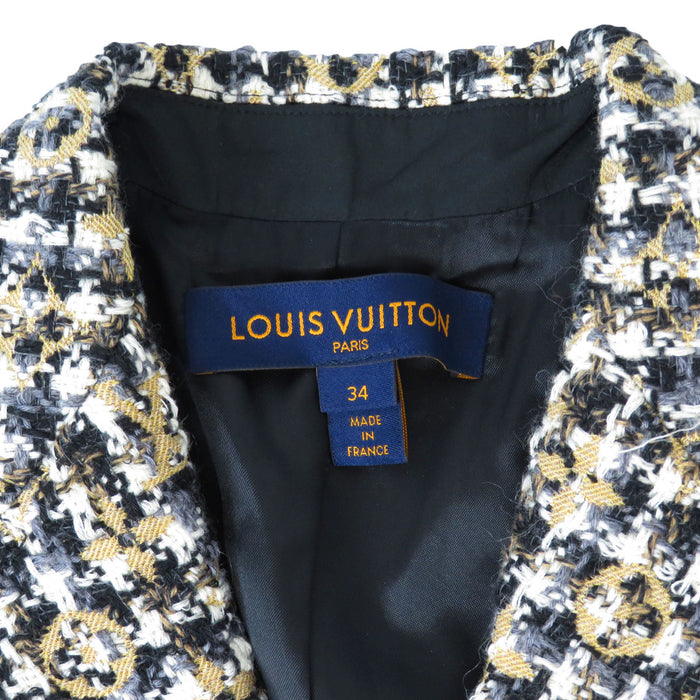 LOUIS VUITTON 
LVサークル ワッペン エンブレム 
モノグラム ツイード ジャケット