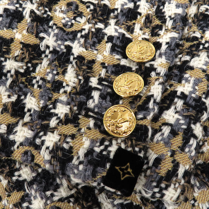 路易威登  
LV圓形徽章標誌  
經典花紋斜紋軟呢夾克