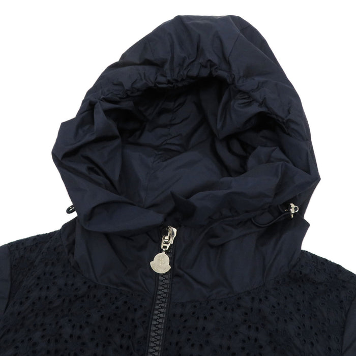 MONCLER 
Patch Floral Pattern 
FOUCHER Cutwork Embroidery Nylon Jacket