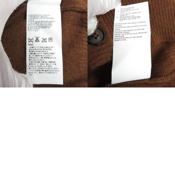 MARTIN MARGIELA  
V領 羊毛 皮革  
肘部補丁 開襟衫