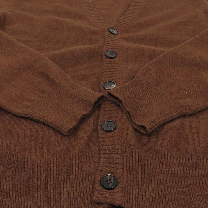 MARTIN MARGIELA  
V領 羊毛 皮革  
肘部補丁 開襟衫