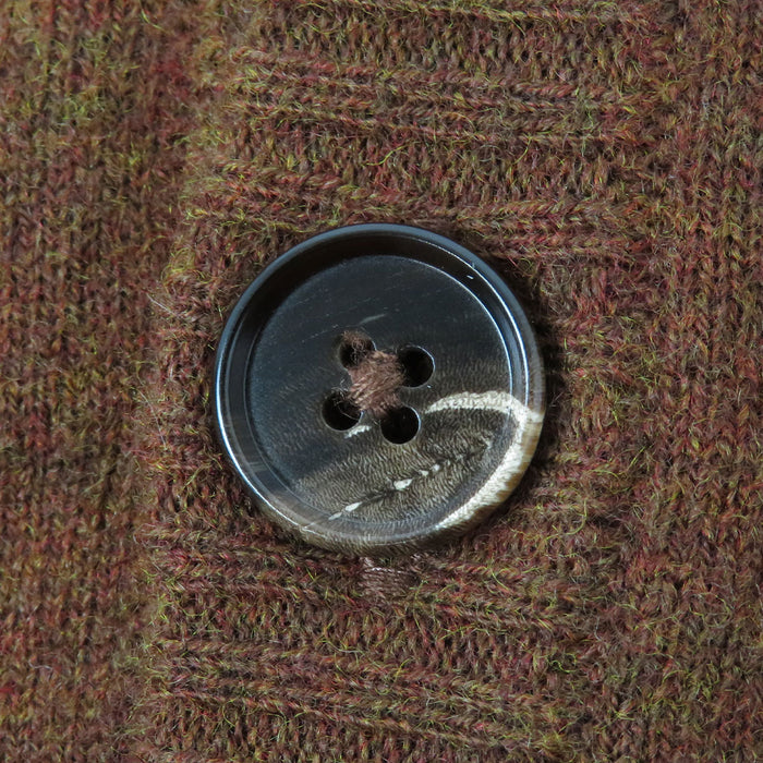 MARTIN MARGIELA  
V領 羊毛 皮革  
肘部補丁 開襟衫