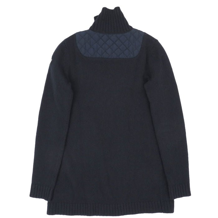 MONCLER 
ワッペン ニット ハイネック ジップアップ アルパカ混 
MAGLIA TRICOT CARDIGAN ダウン 切替 カーディガン