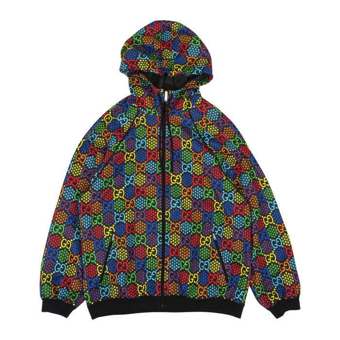 GUCCI 
ロゴ 総柄 フーディ スター メッシュ 
GG サイケデリック ジップアップ パーカー