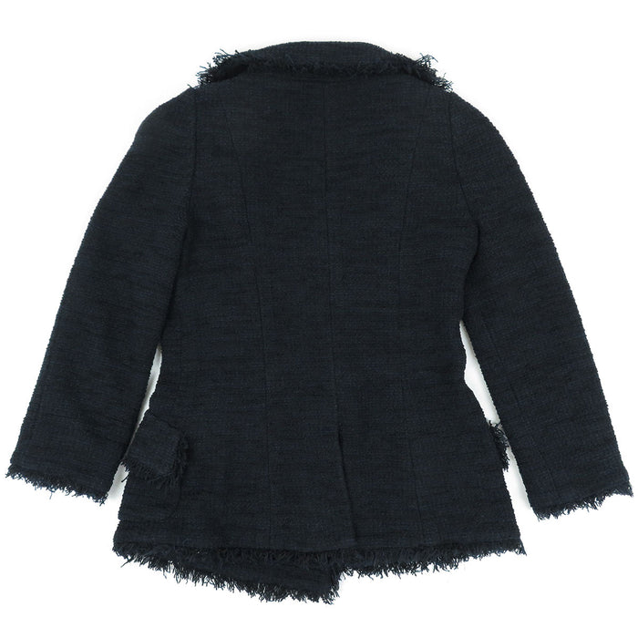 CHANEL 
COCO CC ココボタン フリンジ コットン混 ナイロン混 13C 
ココマーク ツイード ジャケット