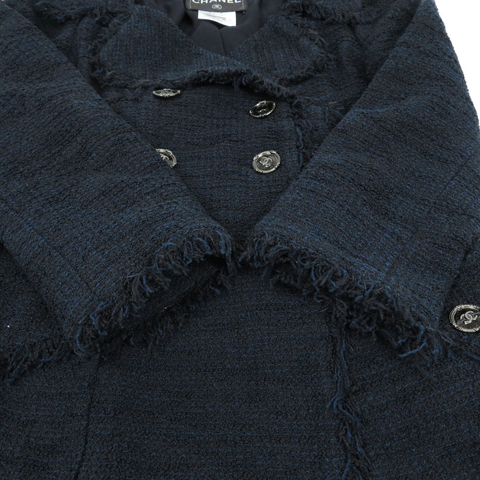 CHANEL 
COCO CC ココボタン フリンジ コットン混 ナイロン混 13C 
ココマーク ツイード ジャケット