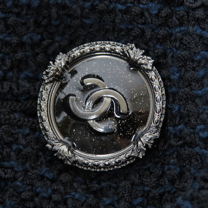 CHANEL 
COCO CC ココボタン フリンジ コットン混 ナイロン混 13C 
ココマーク ツイード ジャケット