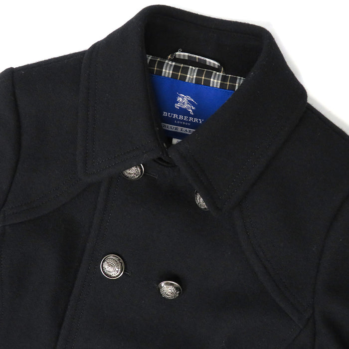 BURBERRY 
BLUE LABEL ウール 裏地チェック柄 
ブルーレーベル ピーコート