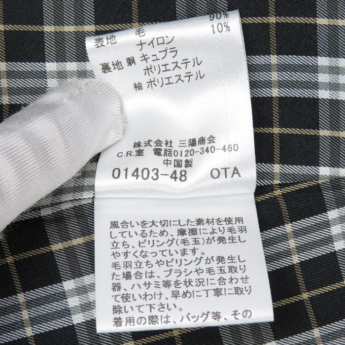 BURBERRY 
BLUE LABEL ウール 裏地チェック柄 
ブルーレーベル ピーコート