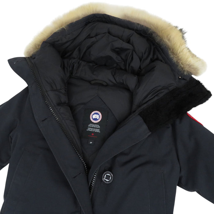 CANADA GOOSE 
Patch logo cappuccio in coyote 
BRONTE giacca imbottita con pelliccia