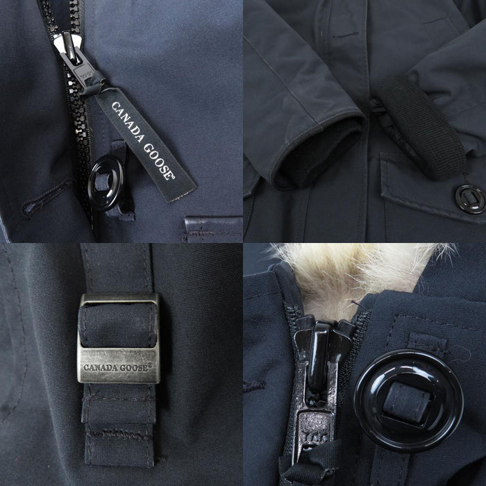 CANADA GOOSE 
Patch logo cappuccio in coyote 
BRONTE giacca imbottita con pelliccia