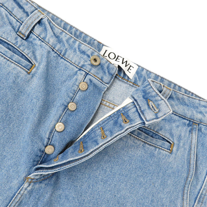 LOEWE 
ストレート コットン 
ロゴパッチ デニムパンツ
