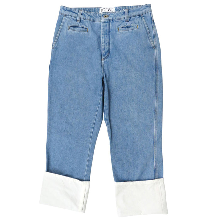LOEWE 
ストレート コットン 
ロゴパッチ デニムパンツ