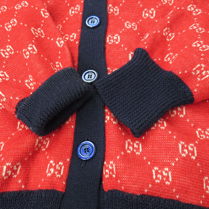 GUCCI 
ニット 総柄 ウール アルパカ 
GGジャカード ロング カーディガン